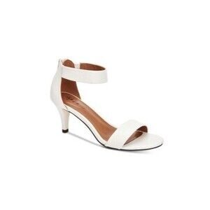 Style & Co. Womens 5.5 M White Paycee Two Piece High Heel Sandals DISPLAY NU8